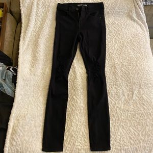 Express black distressed jeans